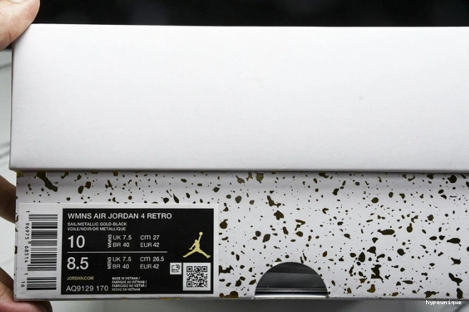 HYPE Metallic 4 Gold AQ9129-170 Jordan Retro 0720